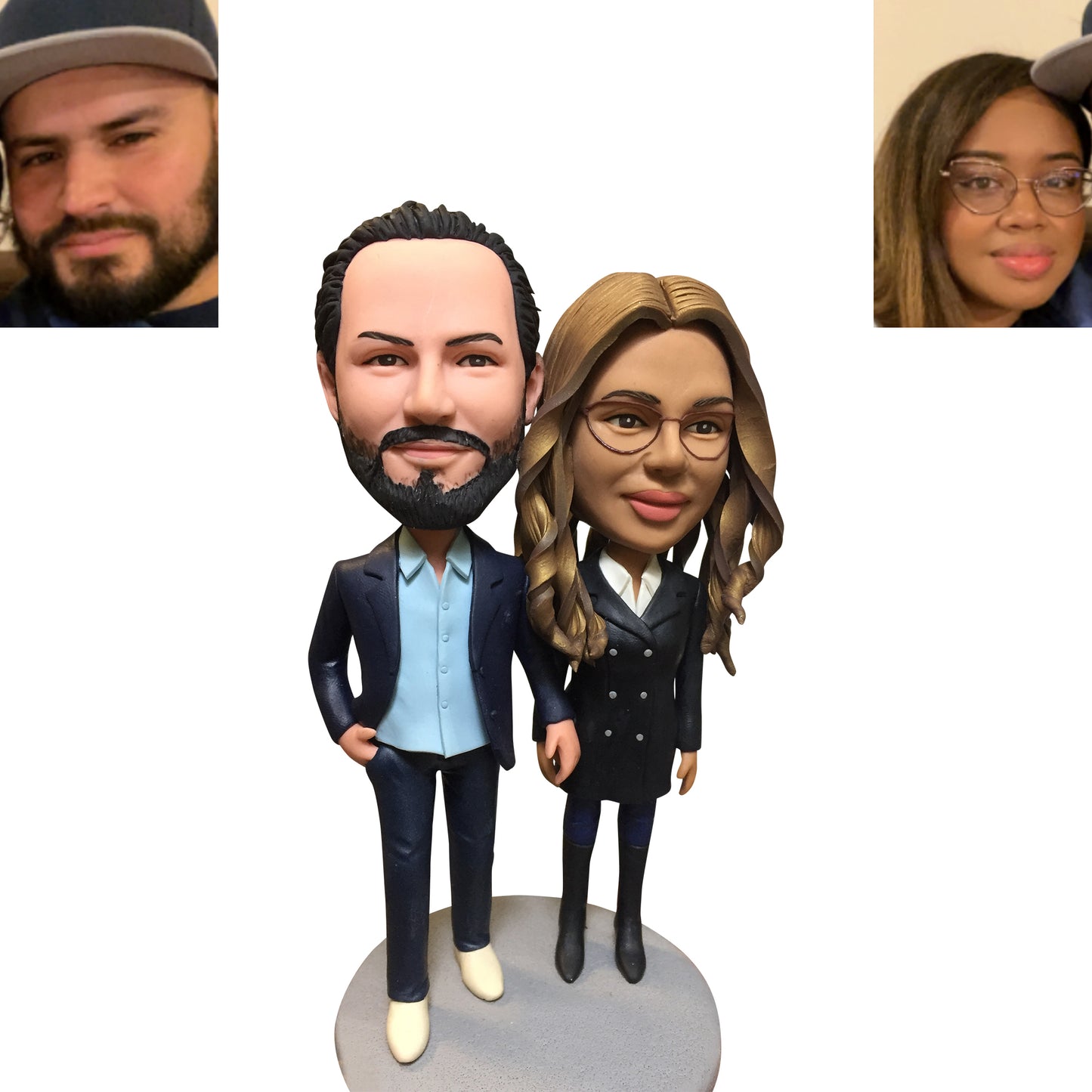 Custom wedding anniversary heart base bobbleheads
