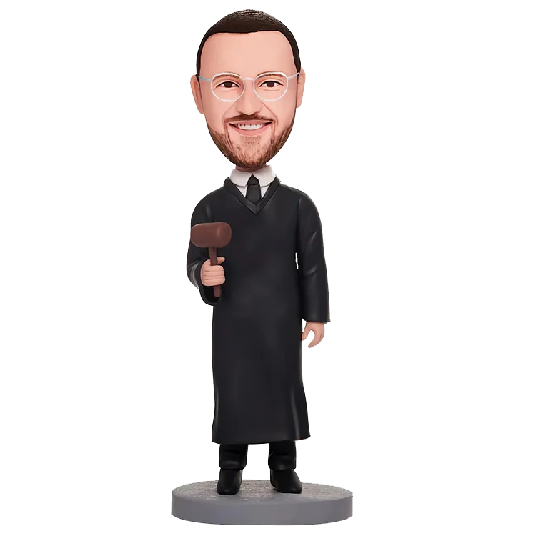 Personalized Handheld Book and Hammer Judge Bobble Head Doll,Fully Custom Doctor Bobblehead Figurine Personalized Gifts Valentine's Day Gift Business Gift Father Gift Boyfriend Gift Based on Your Photos,customize action figure