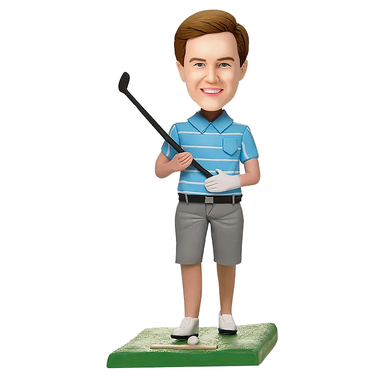 Customization handheld golf club bobblehead doll