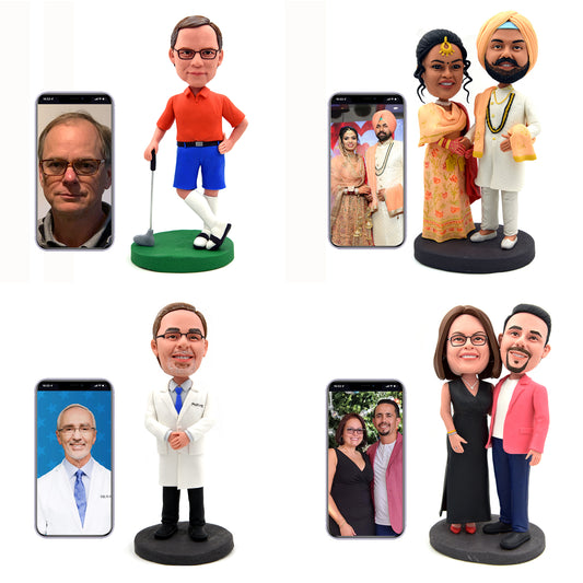 Customized couple bobblehead collection based on photos