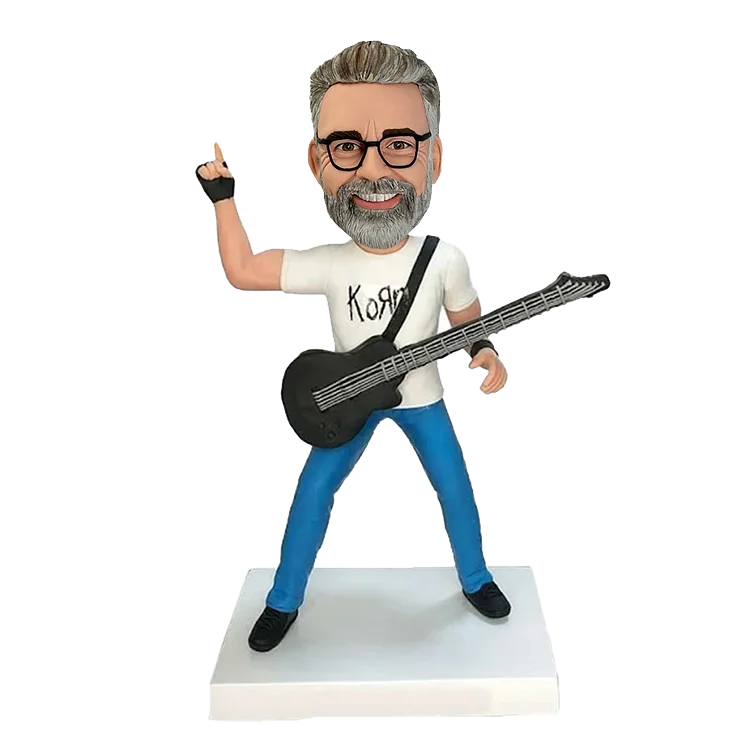 carrying a guitar bobblehead doll custom