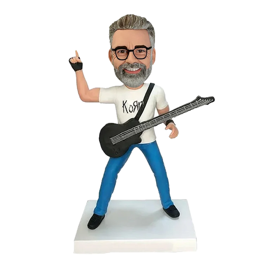 carrying a guitar bobblehead doll custom