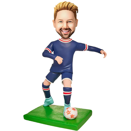 Personalized customized soccer player blue uniform bobble head doll,Custom Bobbleheads Figures from Photos 90% Accurate,Bobblehead Figurine Personalized- Great Gift for Wedding,Valentine’s and Anniversary,custom made bobble head dolls
