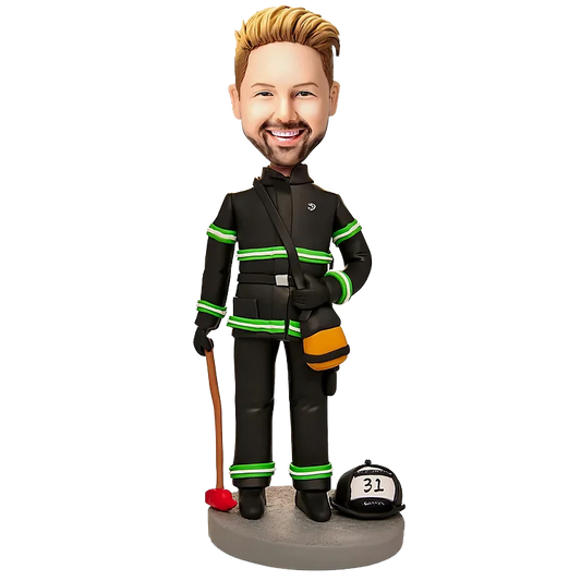 Personalized customized firefighter bobblehead doll,Romantic Anniversary gifts For Husband, Custom Bobble head for car,handmade clay figurines,Custom bobblehead for father from Photos ,Figure custom