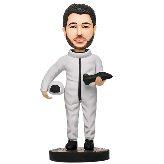 Personalized customized handheld airplane model Astronaut bobble head doll,handmade clay figurines,customized bobble head,anniversary gifts for him, bobbleheads for husbands,anniversary gifts for him, bobbleheads for husbands,