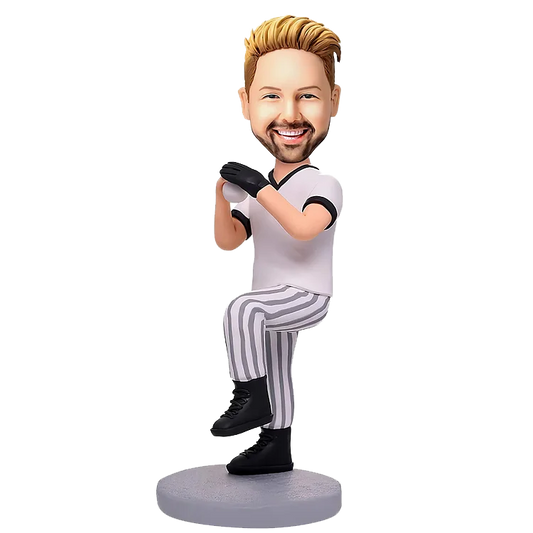 Personalized custom baseball pitcher bobble head doll