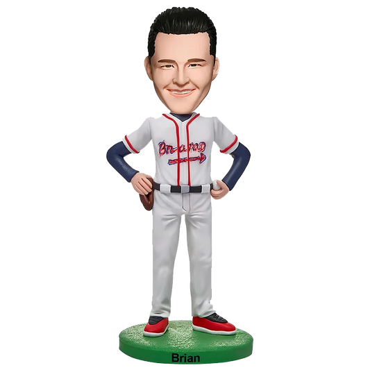 Personalized baseball receiver bobble head doll