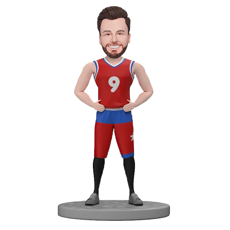 Personalized customized hand-held basketball, wearing blue jersey, bobble head doll,Custom Bobbleheads Figures from Photos 90% Accurate,Personalized Action Figure Of Yourself