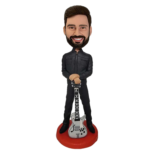 Personalized custom rock guitar singer bobble head doll