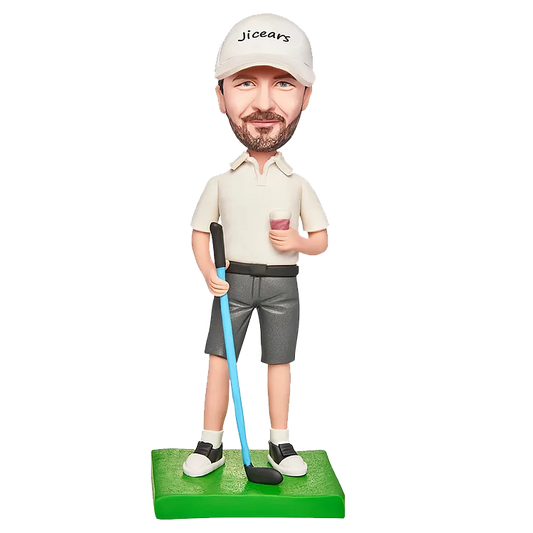 Personalized bobblehead with golf clubs