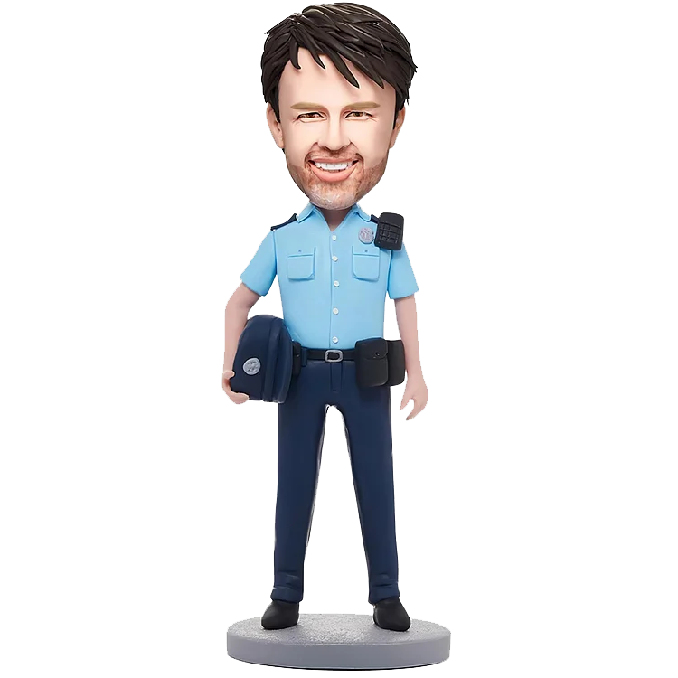 Personalized Customized Handheld Rifle Armed Police Bobble Head Doll,Man Bobble head Custom, Personalized Birthday Bobblehead For Dad, Personalized bobbleheads, custom men's bobbleheads,figure custom