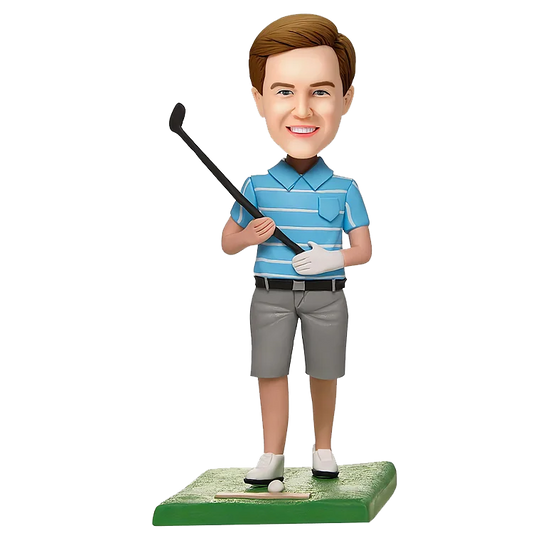 Custom bobblehead for a man with a golf club