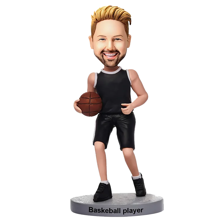 Personalized customized hand-held basketball, wearing blue jersey, bobble head doll,Custom Bobbleheads Figures from Photos 90% Accurate,Personalized Action Figure Of Yourself