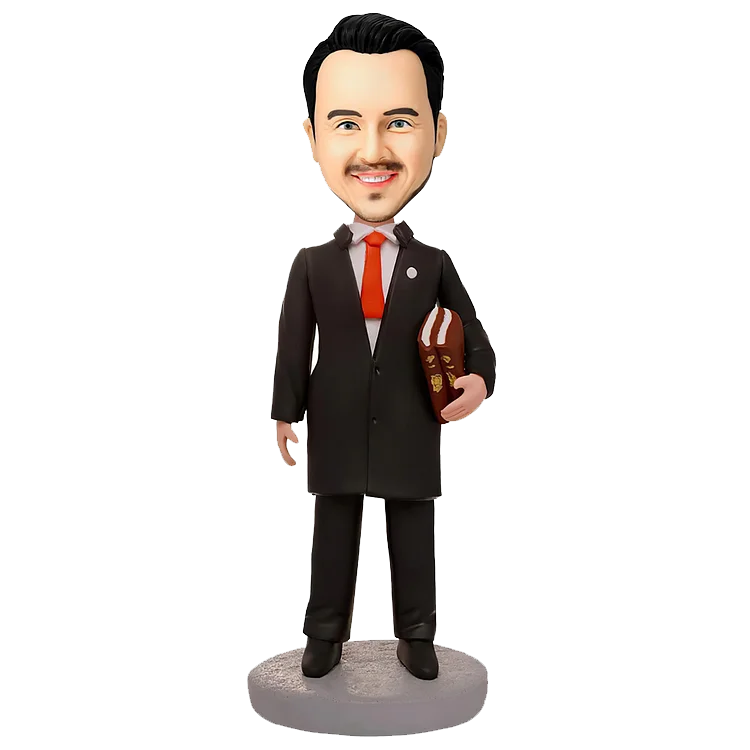 Personalized Handheld Book and Hammer Judge Bobble Head Doll,Fully Custom Doctor Bobblehead Figurine Personalized Gifts Valentine's Day Gift Business Gift Father Gift Boyfriend Gift Based on Your Photos,customize action figure