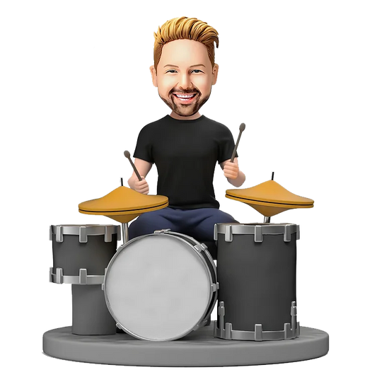 Personalized custom band drummer bobble head doll，A rock musician's bobblehead