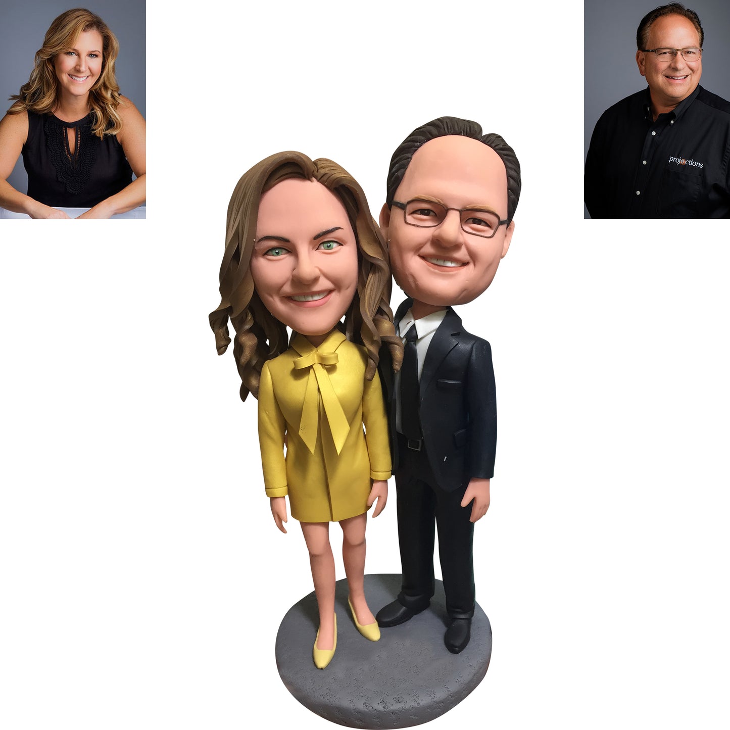 Customized elegant couple love emorial bobblehead dolls