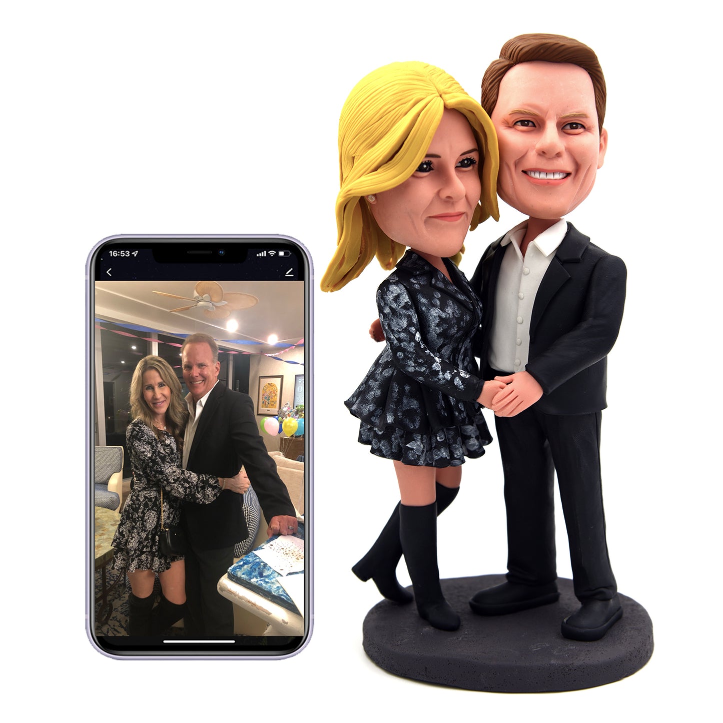 Customized love memorial couple bobblehead dolls