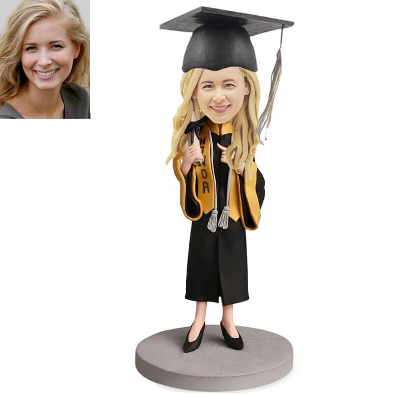 Customized Bachelor Doctoral Graduation hat  bobblehead